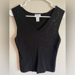 Ann Taylor Loft Black Sequin Tank Top